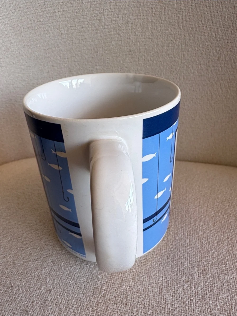 Blue Ceramic Fishing Quote Coffee Mug - Unbranded
